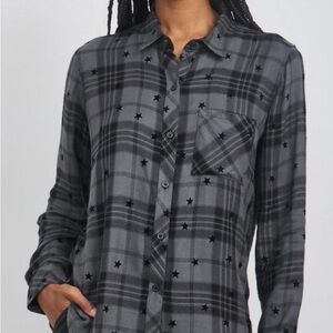 Rails Gray Plaid Button Down Shirt
